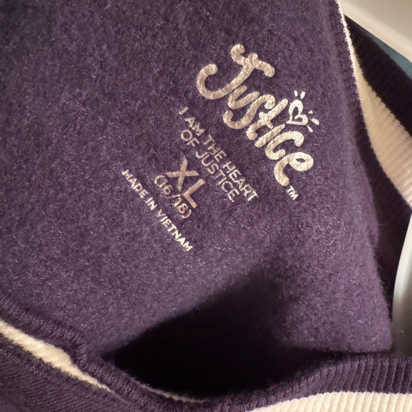 Justice Navy and White Tunic Sweatshirt Girl’s 16/18 XL Youth - sequins - Picture 3 of 5